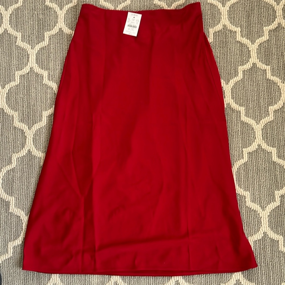 NWT J. Crew Deep Ruby Slip Skirt Size XS